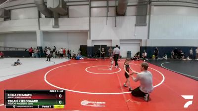 46 lbs Quarterfinal - Keira McAdams, Amped Wrestling Club vs Tegan Kjeldgaard, Wildcat Wrestling Club