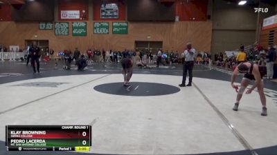 133 lbs Champ. Round 1 - Pedro Lacerda, Mt. San Antonio College vs Klay Browning, Sierra College
