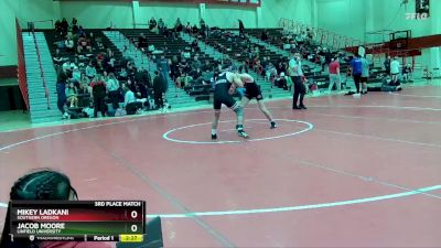 133 lbs 3rd Place Match - Jacob Moore, Linfield University vs Mikey Ladkani, Southern Oregon