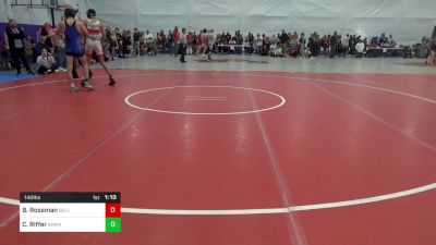 140 lbs Semifinal - Benjamin Rossman, Bellefonte vs Connor Riffer, Armagh