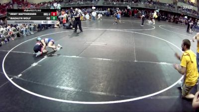 89 lbs Quarterfinal - Remy Matthiessen, Hawks Wrestling Club (Lincoln) - Girls vs Madalyn Wolf, Fremont Wrestling Club