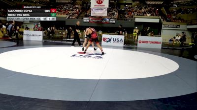 Open Men - 65 lbs Champ. Round 1 - Alexander Lopez, Code Red Wrestling Club vs Micah Van Grol