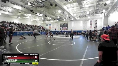 100 lbs Champ. Round 3 - Sophia Zubia, Ayala vs Mia Martinez, Eleanor Roosevelt