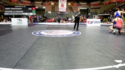 Cadet Boys Upper - 175 lbs 5th Place Match - Trent Christensen, Ukiah High School Wrestling vs Coleton La Fontaine