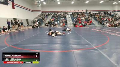 107 lbs 7th Place Match - Rebecca Ridling, San Antonio Churchill (Girls) vs Miah Larranaga, El Paso Franklin (Girls)