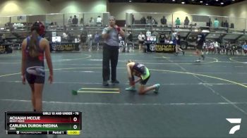 76 lbs Round 1 - Achaiah McCue, Beast Mode vs Carlena Duron-Medina, Ares