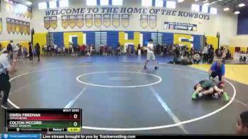 72 lbs Cons. Round 2 - Owen Freeman, Naples Bears vs Colton McCord, Venice Warriors