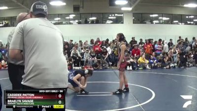 96 lbs Cons. Round 1 - Cassidee Patton, Michigan Center Young Cardinals vs Braelyn Savage, Norway Youth Wrestling