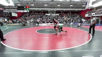157 lbs Cons. Round 4 - John Gonsalves, Eureka Senior vs Joshua Dickerson, Arroyo (San Lorenzo)