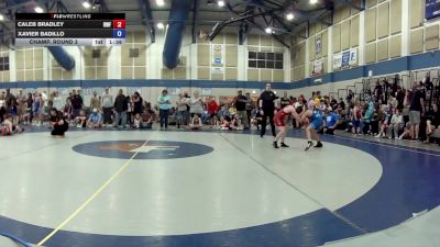 10U Boys FS - 84 lbs Champ. Round 2 - Caleb Bradley, Roncalli Wrestling Foundation vs Xavier Badillo