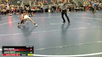 75 lbs Cons. Round 5 - Cole Martin, Greater Heights Wrestling vs Logan Pigott, Siouxland Wrestling Academy