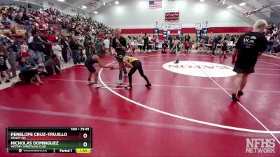 75-81 lbs Round 2 - Penelope Cruz-Trujillo, Valley WC vs Nicholas Dominguez, Victory Wrestling Club