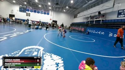 74 lbs Cons. Semi - Joshua Haddix, Thermopolis Wrestling Club vs Mason Bohman, Eastside United