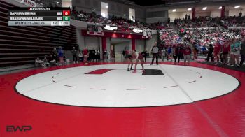 96 lbs Semifinal - Saphira Bryan, Warner vs Braelynn Williams, Wagoner High School