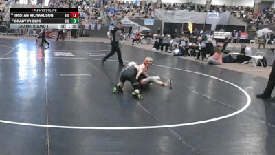 A 126 lbs Champ. Round 1 - Tristan Richardson, Elizabethton High School vs Grady Phelps, Upperman High School