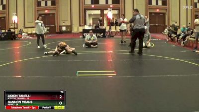 70 lbs Semis & 1st Wrestleback (8 Team) - Gannon Means, MHWC vs Jaxon Tanelli, Bitettio Trained