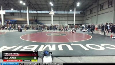 110 lbs Champ. Round 1 - Vincent Torrez, Meridian Middle School vs Levi Latimer, North Jr High Boise