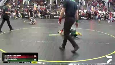 55 lbs Champ. Round 2 - Jasper Sturgeon, Fremont Wolfpack WC vs Hudson Cody, GAWC