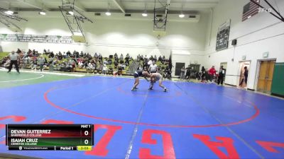 125 lbs 9th Place Match - Isaiah Cruz, Cerritos College vs Devan Guiterrez, Bakersfield College