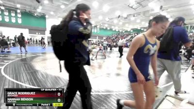 111 lbs Cons. Round 4 - Grace Rodriguez, Beaumont vs Hannah Benson, Ventura