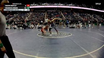 1A 144 lbs 3rd Place Match - Brandon Jordan, Uwharrie Charter Academy vs Mason Bentley, Avery County High School
