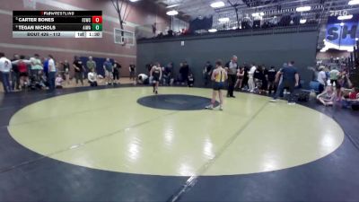 112 lbs Cons. Round 3 - Carter Bones, Fighting Squirrels Wrestling Club vs Tegan Nichols, All In Wrestling Academy