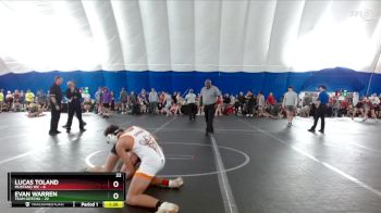 144 lbs Round 2 (8 Team) - Evan Warren, Team Gotcha vs Lucas Toland, Mustang WC