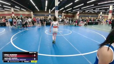 94 lbs Round 3 - Emily Borden, X-CLUSIVE Wrestling vs Naylee Garza, Caney Creek High School Wrestling