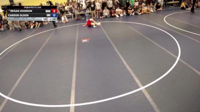 120 lbs Cons. Round 2 - Regan Johnson, Wrestling Brotherhood vs Carson Olson, GunSmoke Wrestling Club