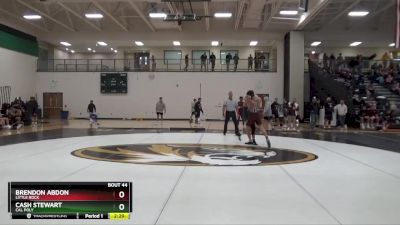 165 lbs Quarterfinal - Cash Stewart, Cal Poly vs Brendon Abdon, Little Rock