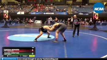 197 lbs Cons. Round 2 - Mason Christian, West Liberty vs Dakoda Rodgers, Pitt-Johnstown