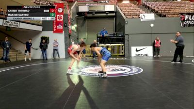 Cadet Boys Lower - 132 lbs Champ. Round 2 - Xavier Trinidad, Merced High School Wrestling vs Max De Castro