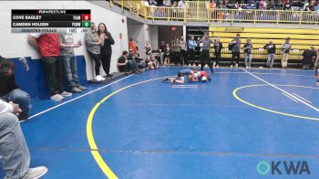 52 lbs Quarterfinal - Cove Bagley, Team Guthrie Wrestling vs Camden Holden, Ponca City Wildcat Wrestling