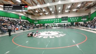 157 lbs Quarterfinal - Colter Tims, Mountain View vs Cody West, Lander Valley