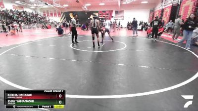 120 lbs Champ. Round 1 - Zhay Yamanashi, Artesia vs Kekoa Padayao, Garden Grove