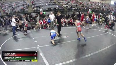 90 lbs Finals (8 Team) - Jaden Rude, North Dakota 2 vs Braddock Unger, Nebraska Blue