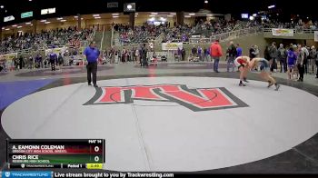 138 lbs Cons. Round 2 - A. Eamonn Coleman, Oregon City High School Wrestl vs Chris Rice, Roseburg High School
