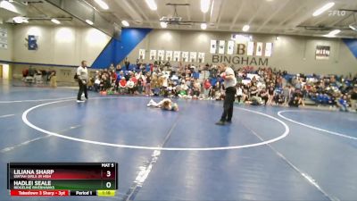 85 lbs Round 3 - Liliana Sharp, Uintah Girls Jr High vs Hadlei Seale, Ridgeline Riverhawks