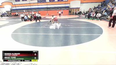 184 lbs Cons. Round 2 - Sedeeq AlObaidi, Wisconsin - Lacrosse vs Brody Duke, Concordia College (Moorhead)