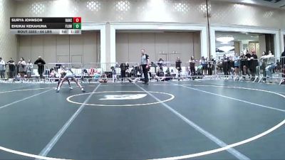 64 lbs Rr Rnd 1 - Surya Johnson, Rancho Bernardo HS vs Ehukai Kekahuna, Flow Academy HI