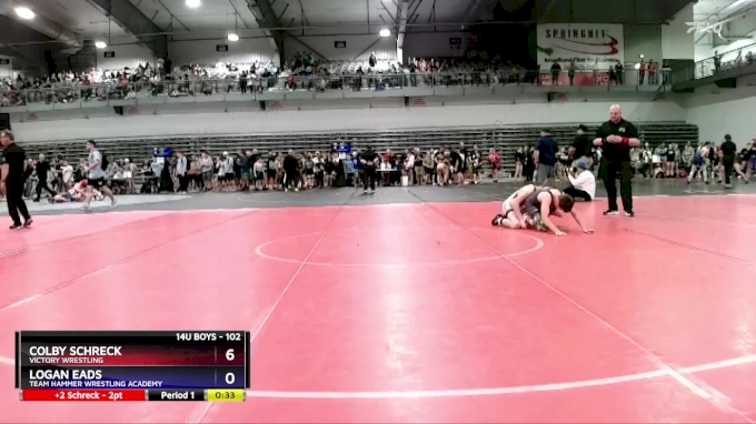 102 lbs Quarterfinal - Colby Schreck, Victory Wrestling vs Logan Eads ...