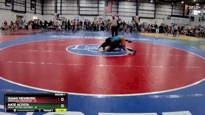 157 lbs Round 1 (4 Team) - Isaiah Mewborn, WRESTLING WAREHOUSE vs Nate Acosta, HEAVY HITTING HAMMERS