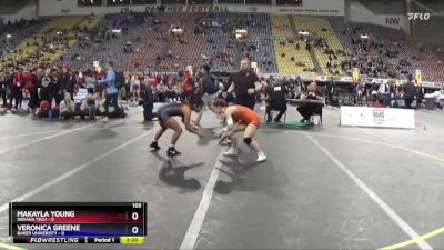 103 lbs Placement Matches (16 Team) - Makayla Young, Indiana Tech vs Veronica Greene, Baker University