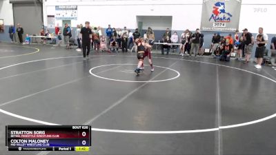 63 lbs Cons. Semi - Colton Maloney, Mid Valley Wrestling Club vs Stratton Sorg, Bethel Freestyle Wrestling Club