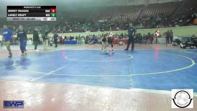 68 lbs Consi Of 4 - Jersey Skaggs, Sand Springs Jr High vs Lakely Kraft, Bridge Creek Wrestling