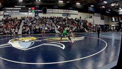 165 lbs Champ. Round 1 - Cooper Sanders, Sioux Falls vs Dajun Johnson, Wisconsin-Parkside