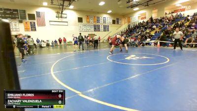 285 lbs Cons. Round 4 - Emiliano Flores, Mark Keppel vs Zachary Valenzuela, Santa Paula