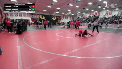 130 lbs Quarterfinal - Anika Bittner, Rio Mesa vs Izabella Luna, Fullerton