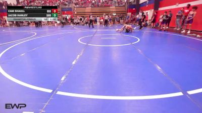 106 lbs Quarterfinal - Cam Shaull, Bristow vs Jacob Hanley, Sand Springs JH (SS)