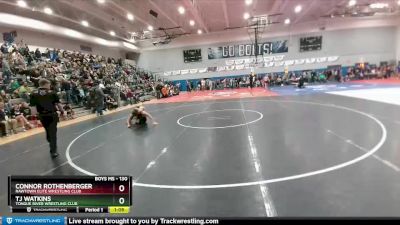 130 lbs Quarterfinal - Tj Watkins, Tongue River Wrestling Club vs Connor Rothenberger, RawTown Elite Wrestling Club